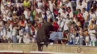 Un toro salta al tendido de la Plaza de Toros de Tafalla y hiere a unas 40 personas
