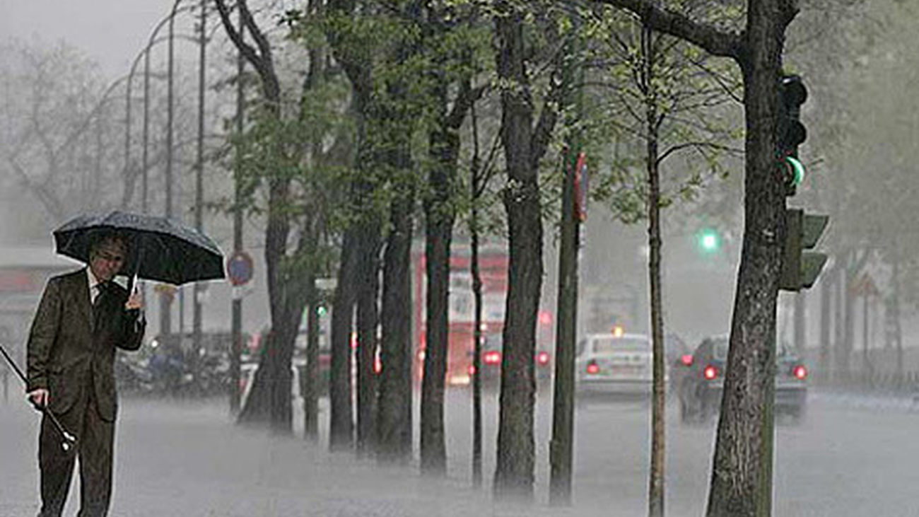 Día de lluvia, paraguas