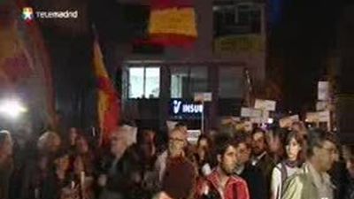 Manifestación contra la "colaboración" de Chávez con ETA
