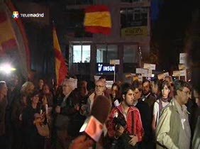 Manifestación ante la embajada de Venezuela
