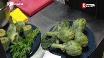 Receta de alcachofas con rape al txacoli