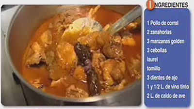 Receta de pollo al vino tinto