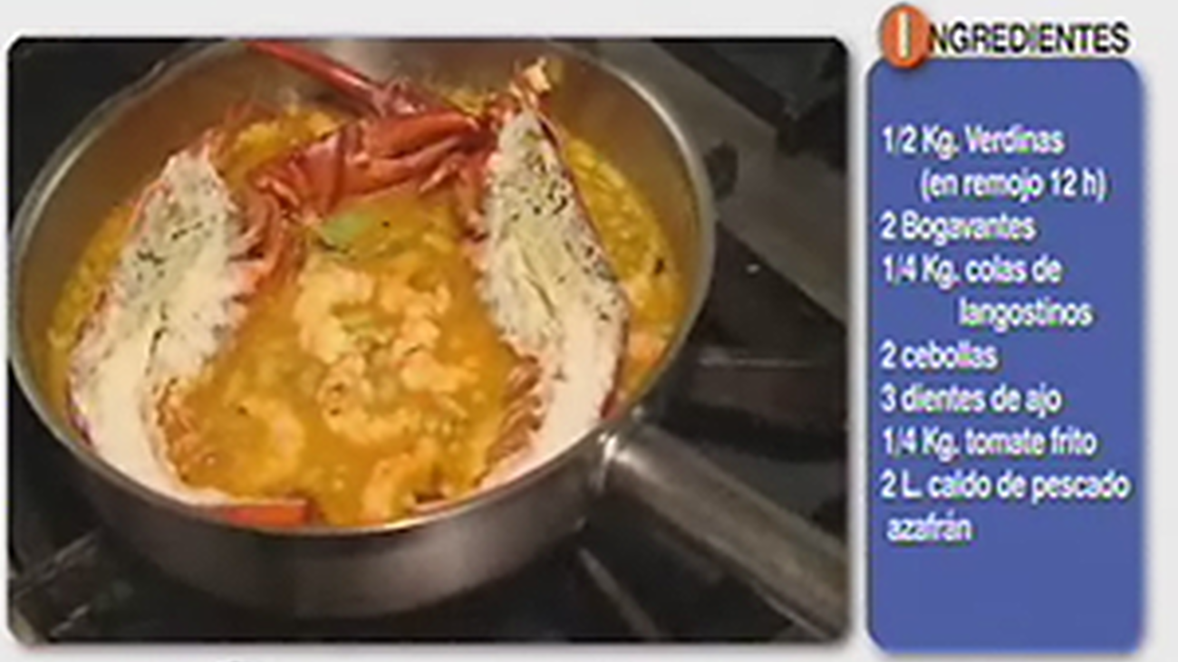 Receta de verdinas con bogavante