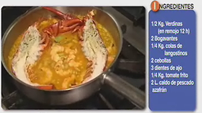 Receta de verdinas con bogavante