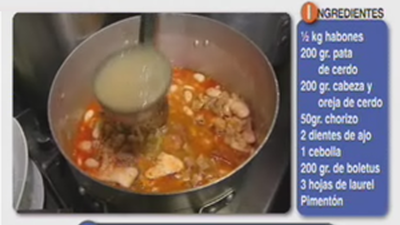 Receta de la sanantonada con alubias