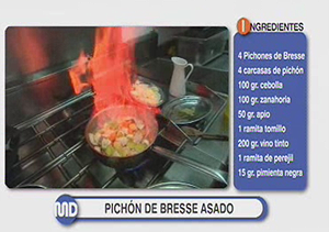 Receta del pichón con salsa de verduras