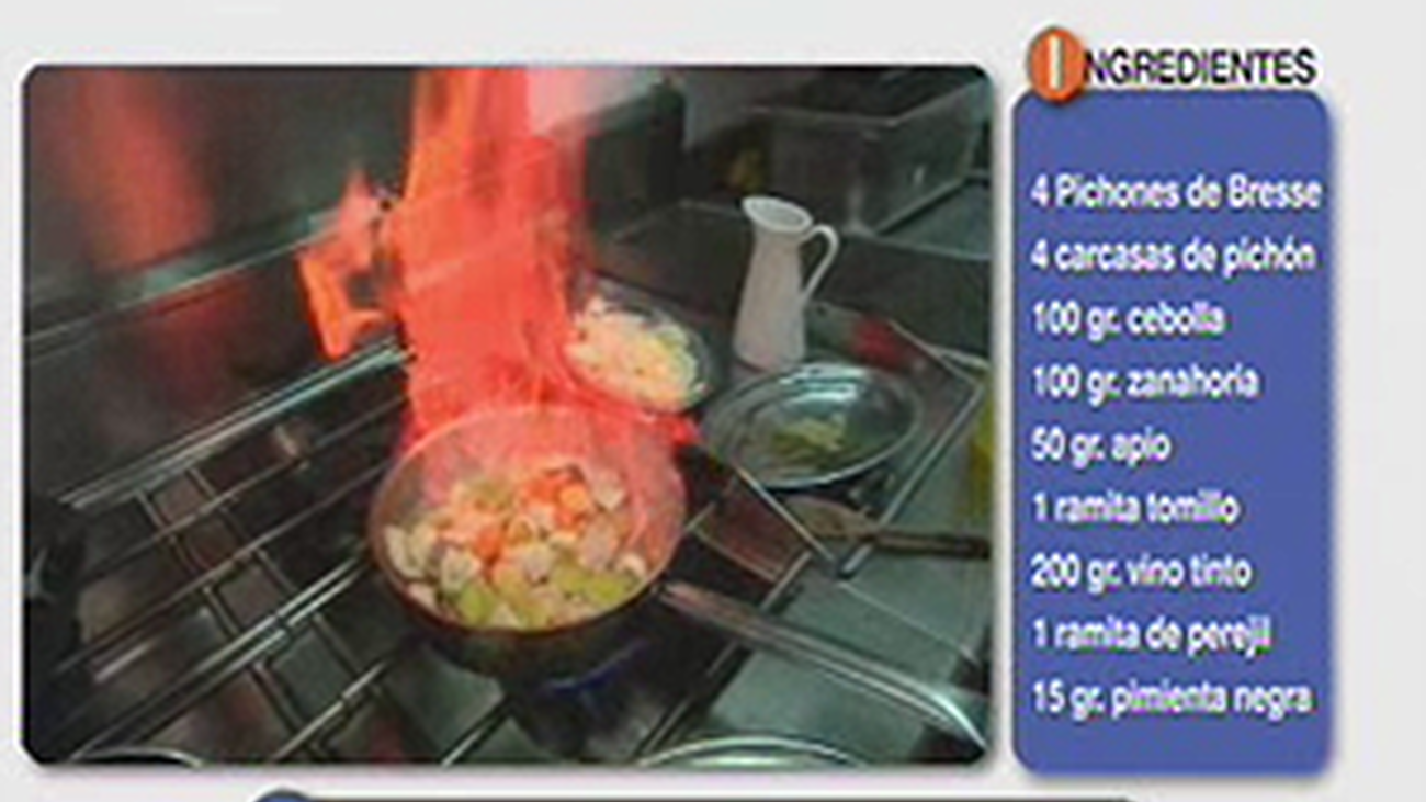 Receta del pichón con salsa de verduras