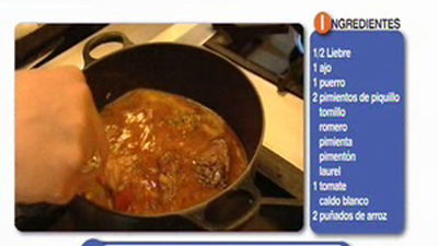 Receta del arroz con liebre