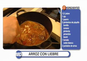 Receta del arroz con liebre