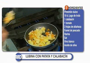 Receta de lubina con pisto