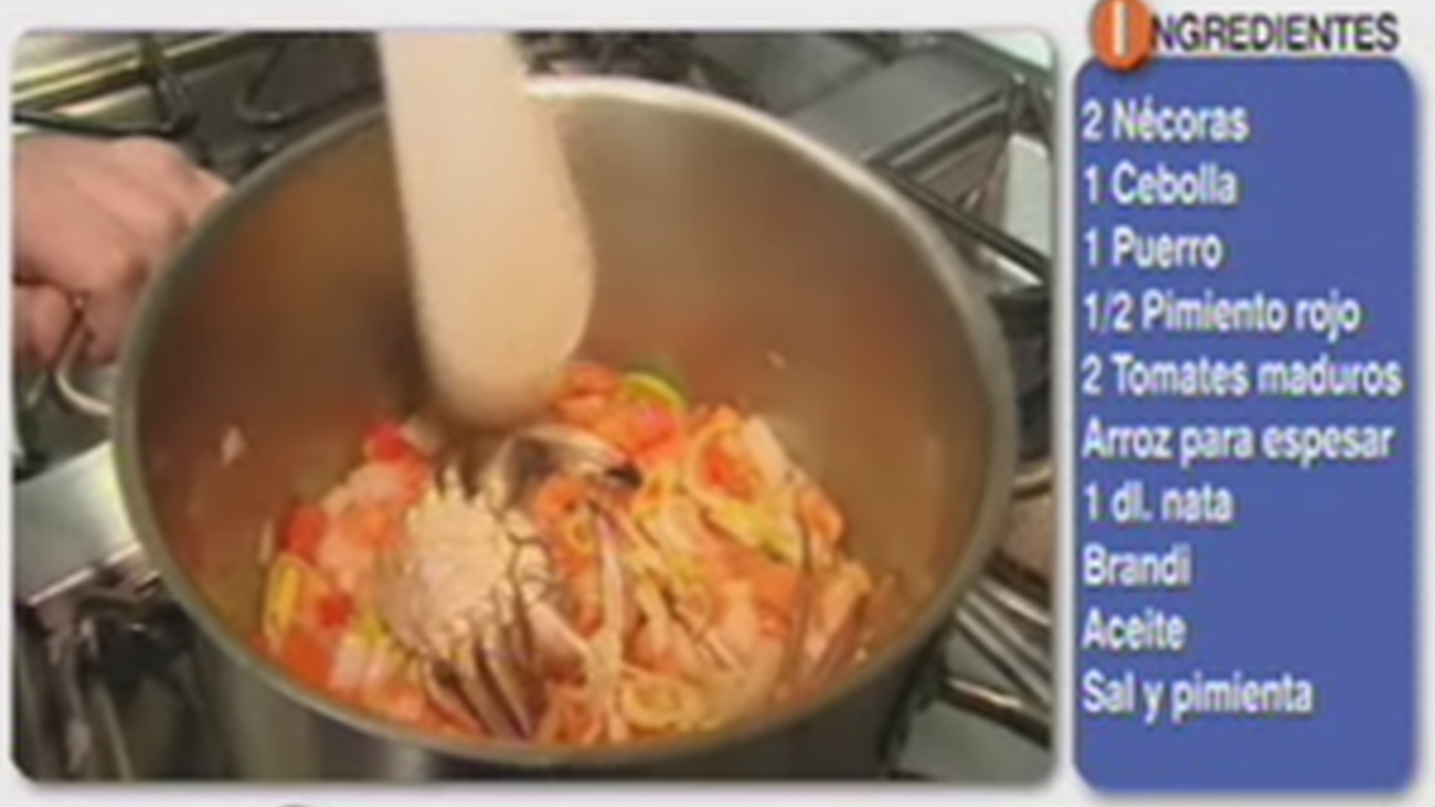 Receta de crema de nécoras