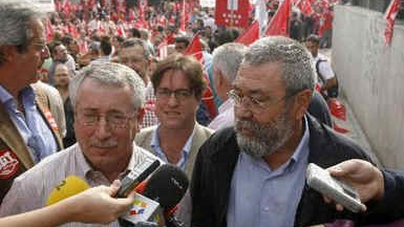 Toxo y Méndez en la manifestación de un anterior "1 de mayo"