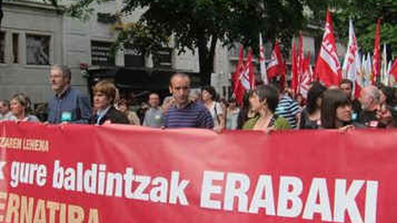 Los sindicatos nacionalistas se manifiestan unidos en Bilbao