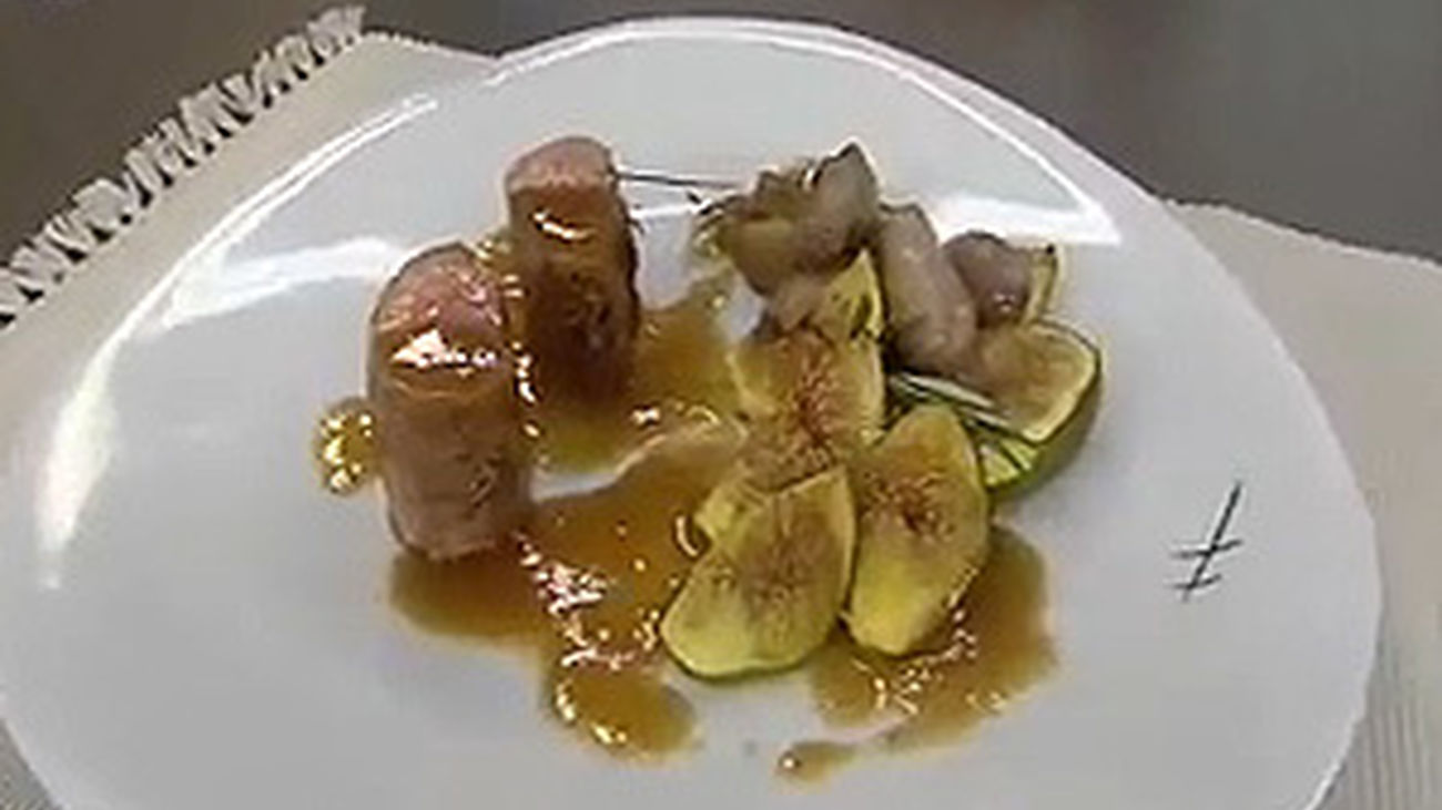 Solomillo de cerdo con higos, chalotas y agridulce de miel y romero