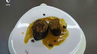 Berenjenas asadas rellenas