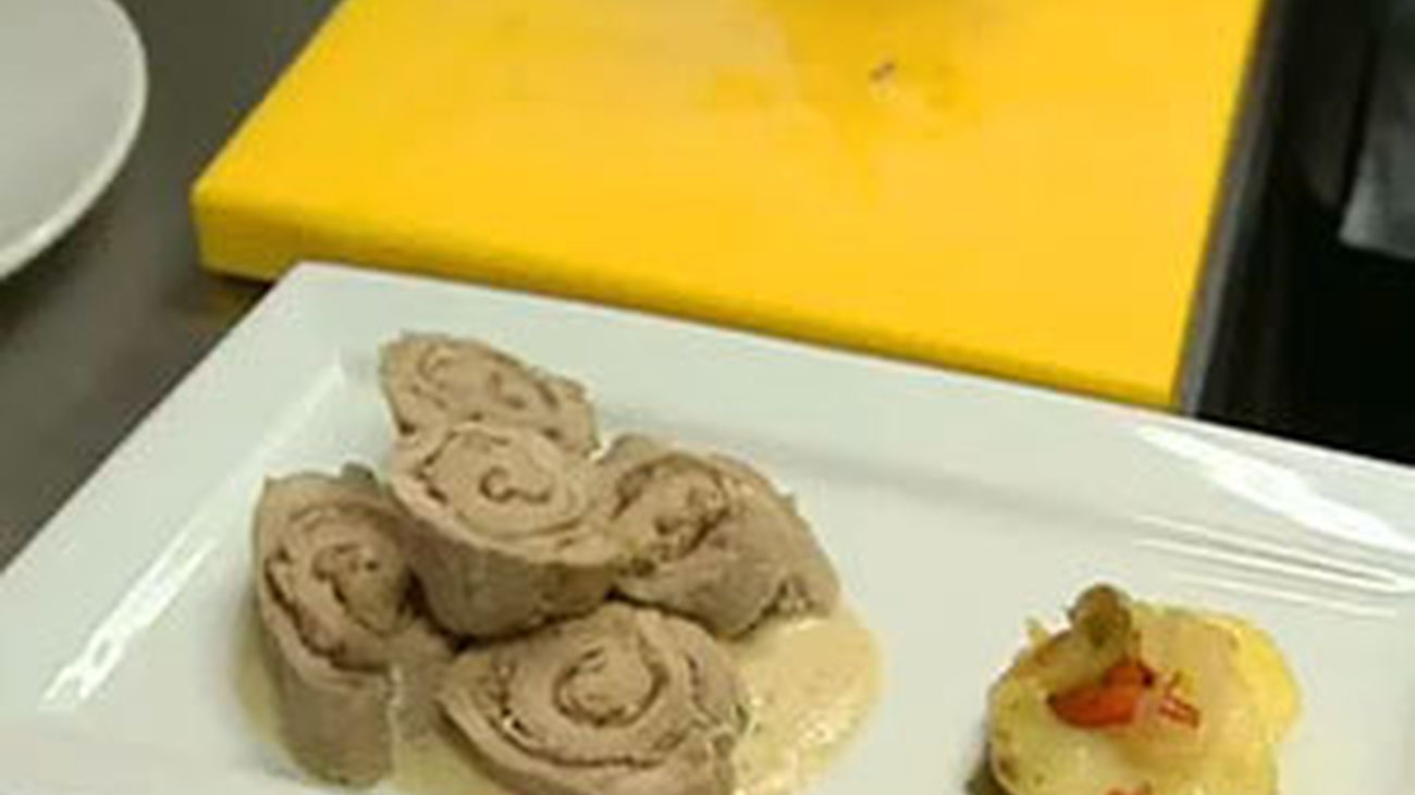 Receta de solomillo relleno de jamón, setas y foie