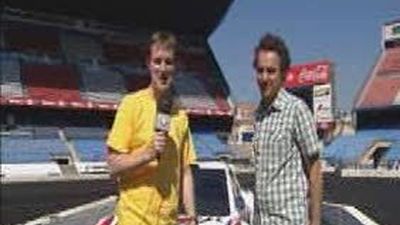 El Calderón asfaltado para una carrera de coches