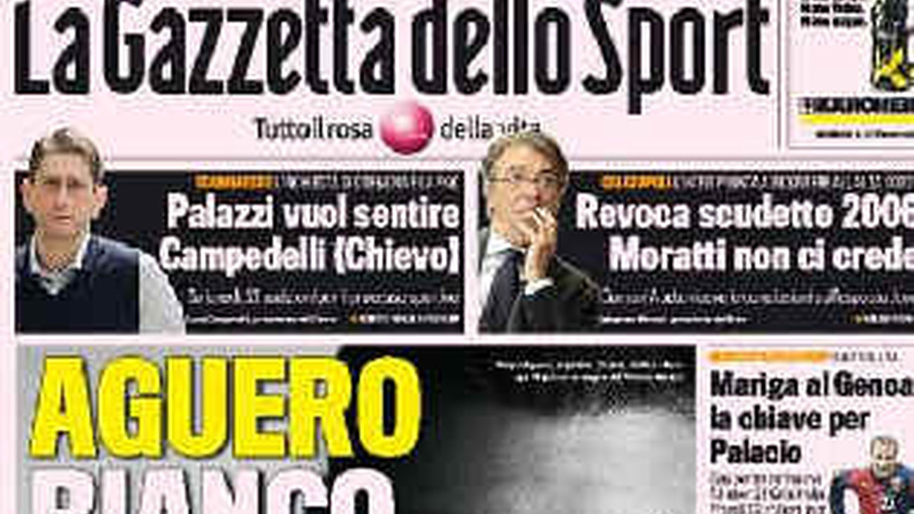 La "Gazzetta dello Sport" ya dice que Agüero es "casi" de la Juventus