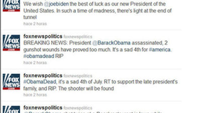 Fox News difunde en su cuenta de Twitter la falsa noticia del asesinato de Obama