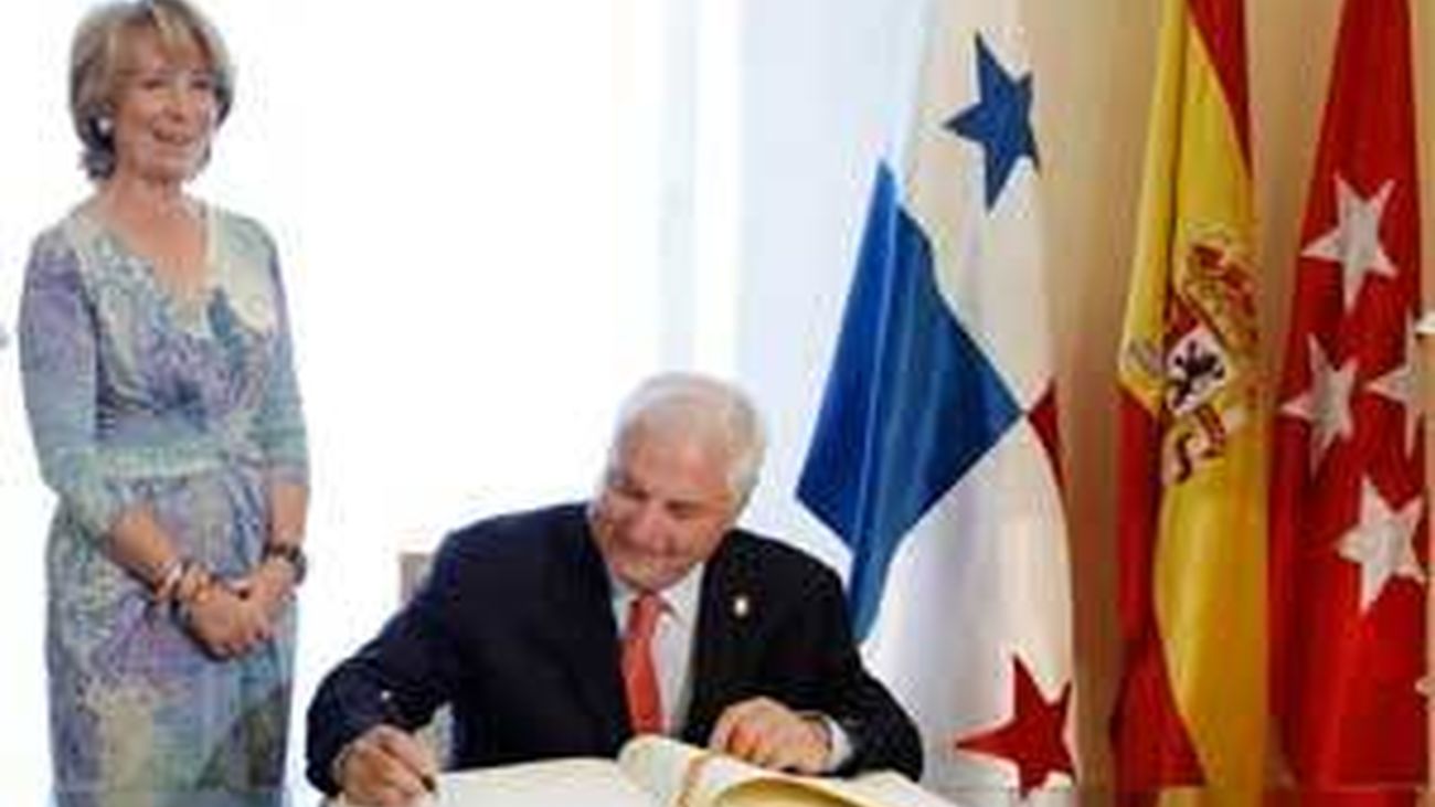 Aguirre recibe al presidente de Panamá en la sede del Gobierno de Madrid