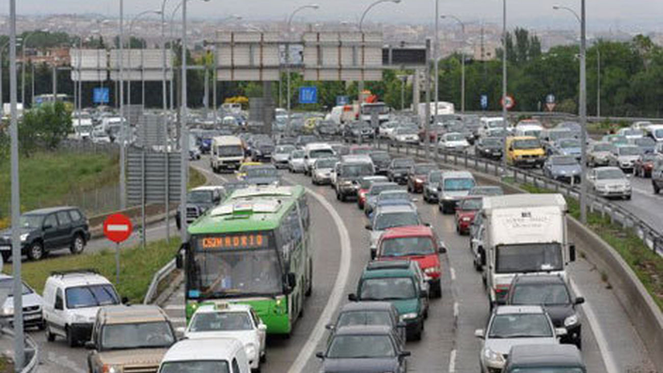 Atasco en la entrada de Madrid