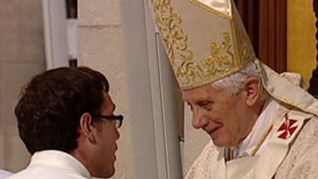 Los seminaristas dan la bienvenida al Papa