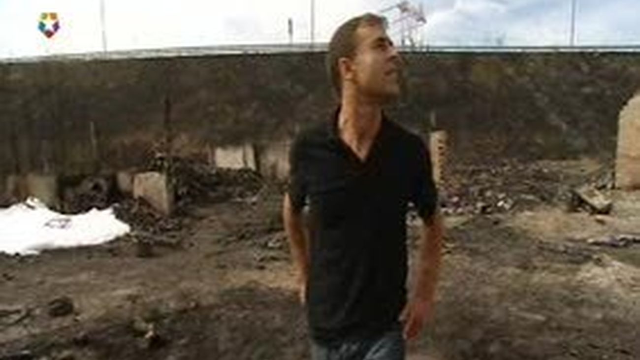 Un incendio en el poblado