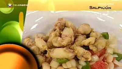 Salpicón tibio de pochas con puntillas