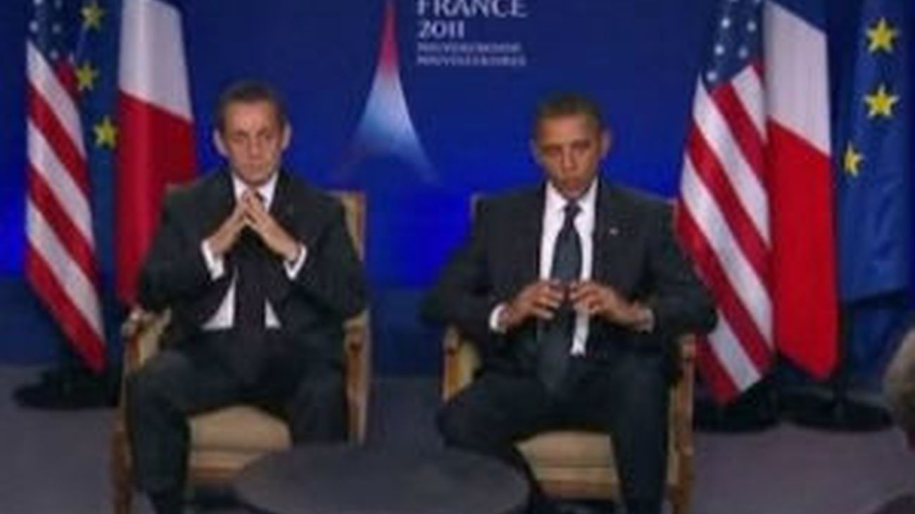 Obama y Sarkozy en el G20
