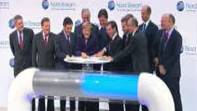 La canciller Merkel y el presidente ruso inauguran el gaseoducto  'Nord Stream'