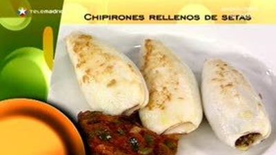 Chipirones rellenos de setas