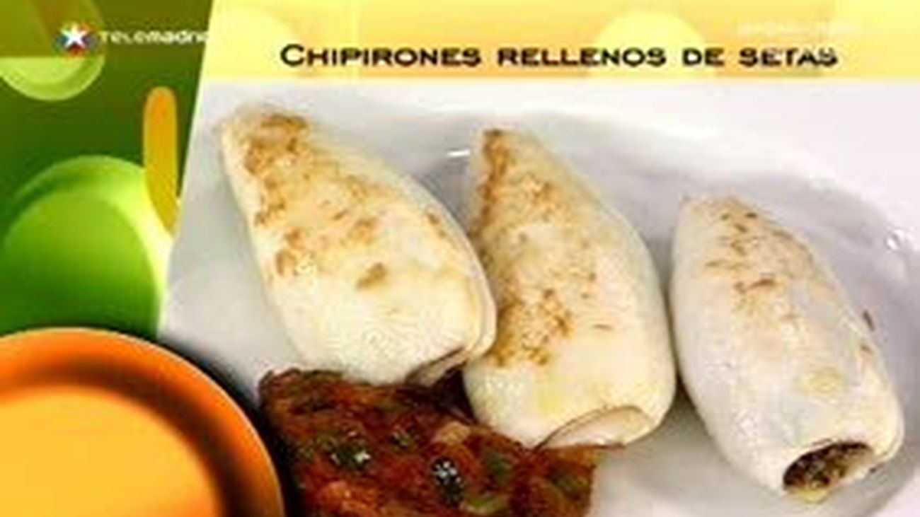 Chipirones rellenos de setas