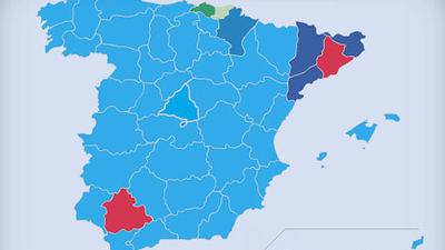 El mapa de España se tiñe de azul