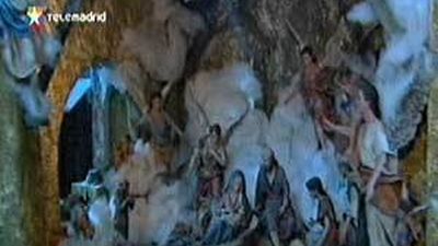 Abre el belén del Ayuntamiento en la entrada principal al Palacio de Cibeles