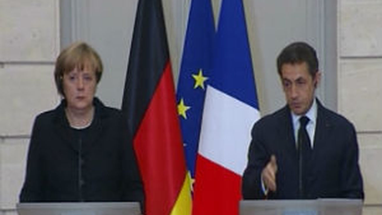 Merkel y sarkozy en Paris hoy