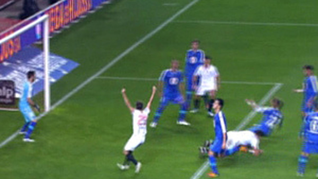 Momento del primer gol del Sevilla al Getafe