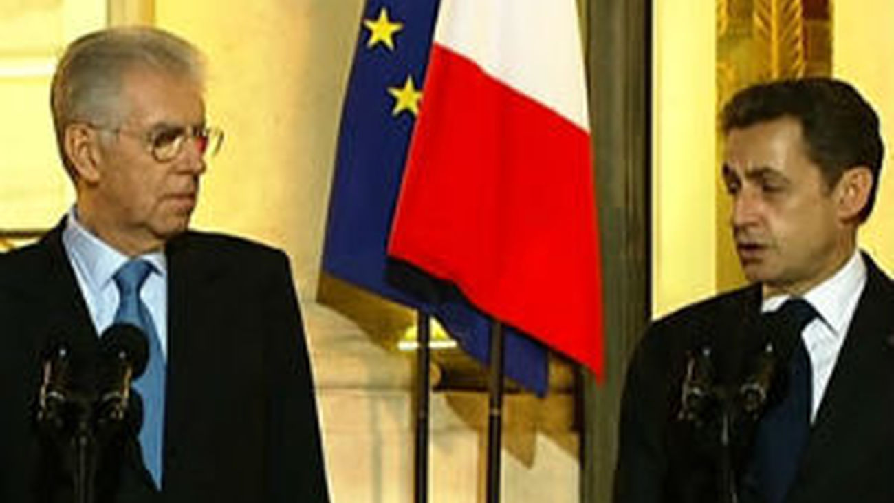 Monti y Sarkozy en Paris
