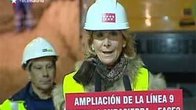 Aguirre visita las obras del tunel que unirá la estación de Metro de Mirasierra con Costa Brava