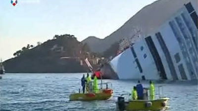 Suspenden la búsqueda de desaparecidos del "Costa Concordia",  tras moverse el crucero