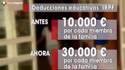Las familias madrileñas podrán desgravarse hasta un 15% de los gastos por escolarización