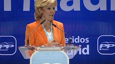 Aguirre reelegida para su tercer mandato en el PP de Madrid con el 97,2% de los votos