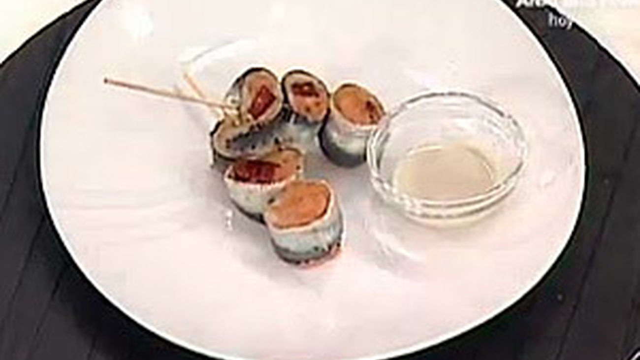Brocheta de sardina y pantumaca
