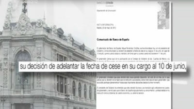 El Gobernador del Banco de España dejará el cargo el 10 de junio