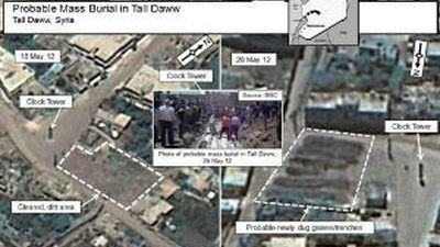EEUU publica en Facebook unas imágenes aéreas sobre una presunta fosa común en Siria