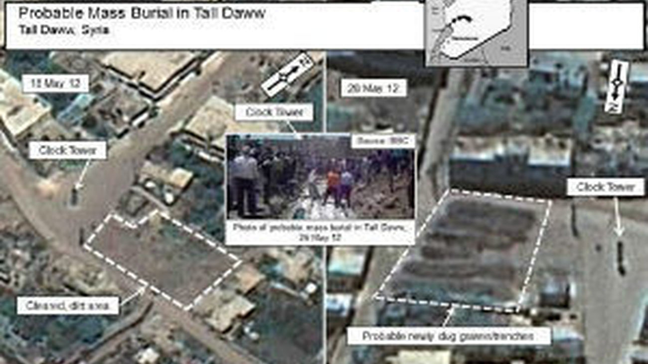 Fosa común en Siria