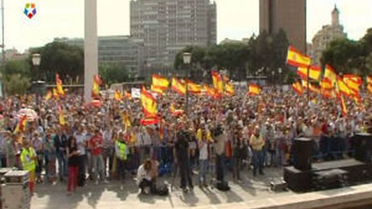 Telemadrid retransmite la concentración contra la sentencia de Estrasburgo