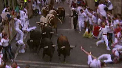 Seis trasladados a hospitales tras  el sexto encierro de las fiestas de San Fermín