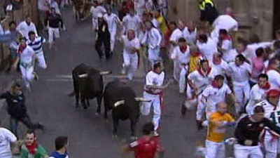 Seis personas trasladadas a hospitales  tras el séptimo y penúltimo encierro de los Sanfermines