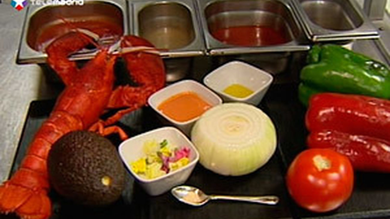 Bogavante con papaya y falso guacamole