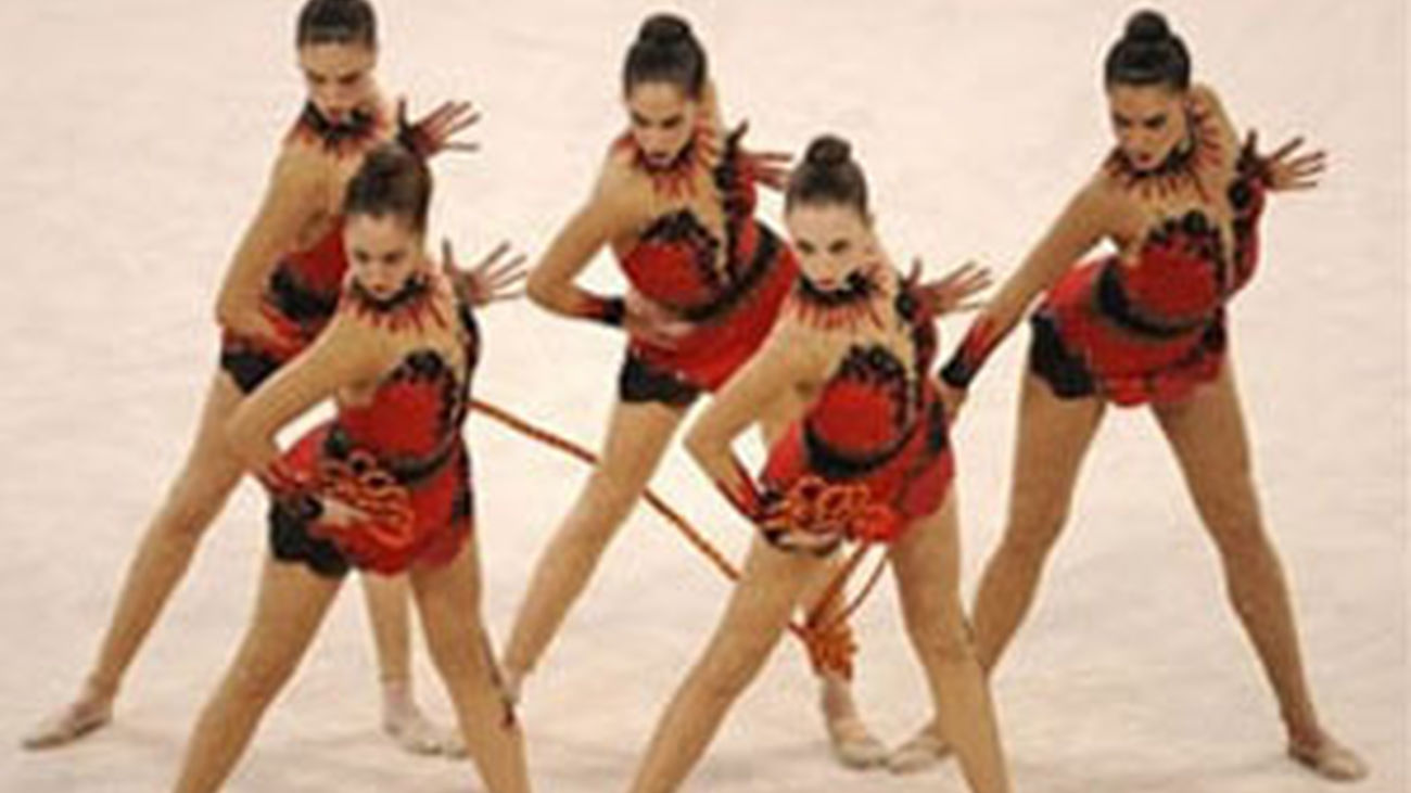 El equipo español de gimnasia rítmica